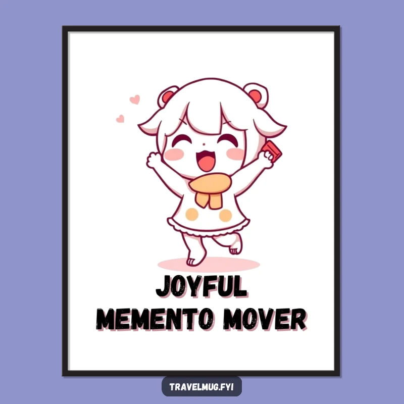 Funny Kawaii Souvenir Poster: Happy Dance Art, Hilarious Travel Decor!