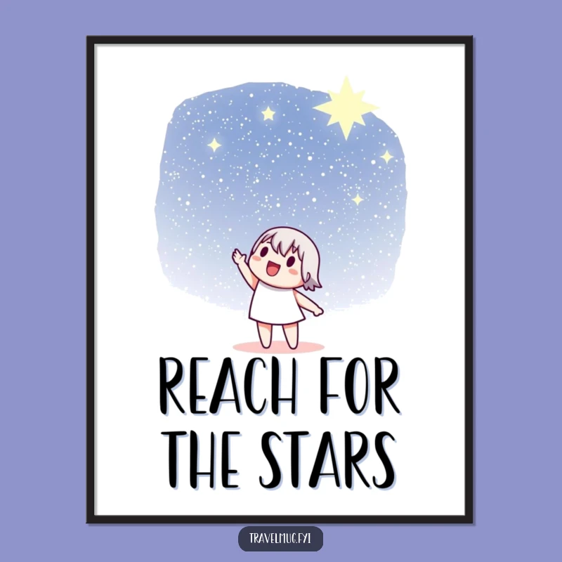 Funny Starry Sky Poster: Character pointing, a unique funny wall art gift.
