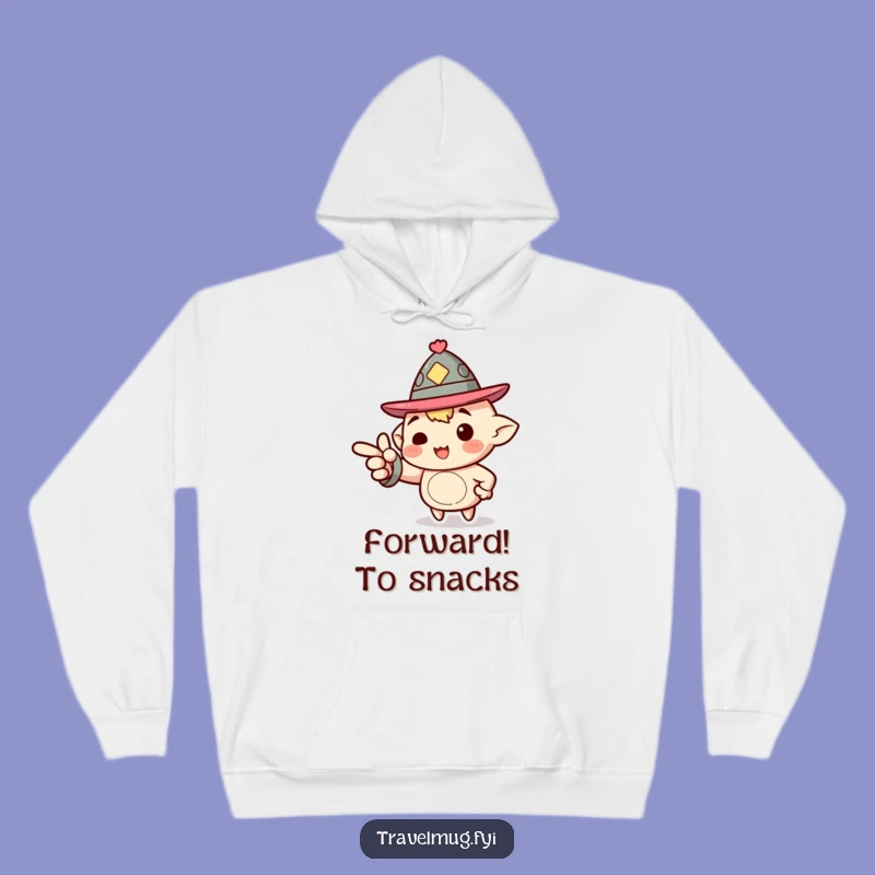 Funny Hoodie: Jaunty Hat Character Points Ahead, Cozy Funny Motivational Gift!