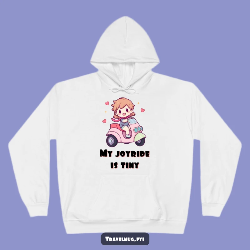 Funny Adventurer Hoodie: Cozy Character Riding Vehicle, Warm Joyful Gift