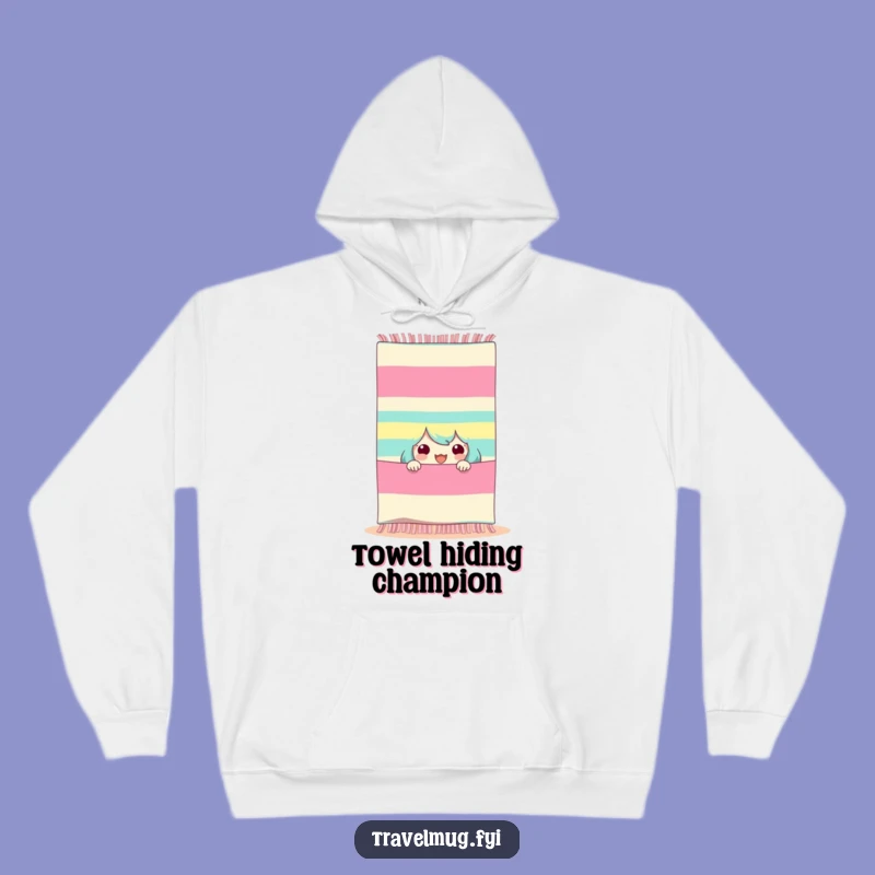 Funny Beach Day Hoodie - Cozy Character Towel Peeker Gift