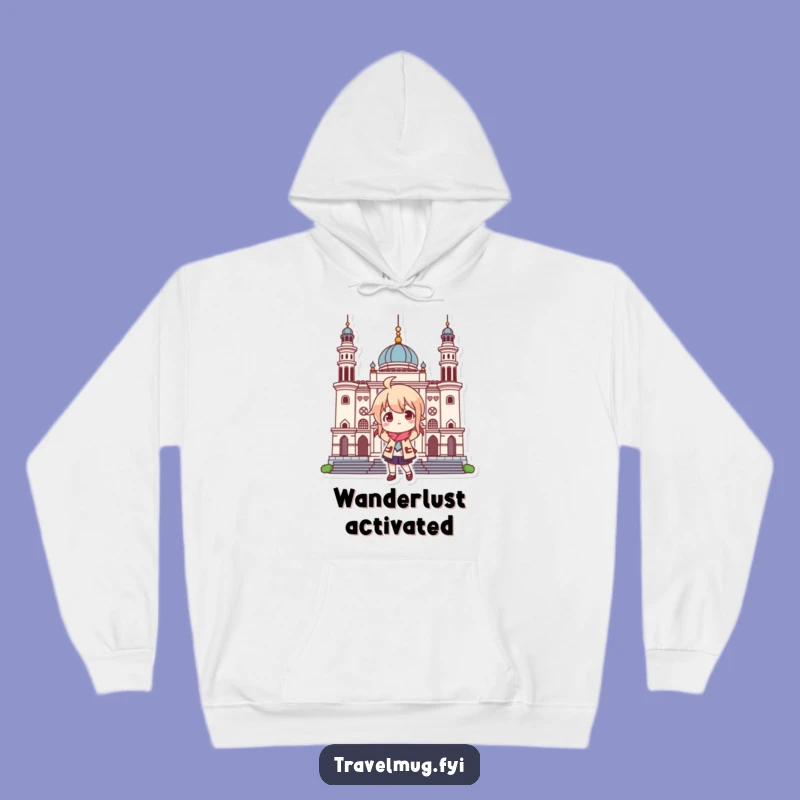 Funny Cozy Landmark Posing Character Hoodie: Warm & Hilarious Travel Gear
