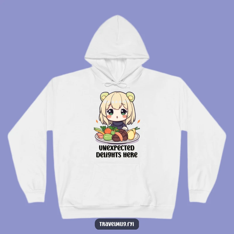 Funny Food Surprise Hoodie: Cozy Reaction to Exotic, Warm Hilarious Gift