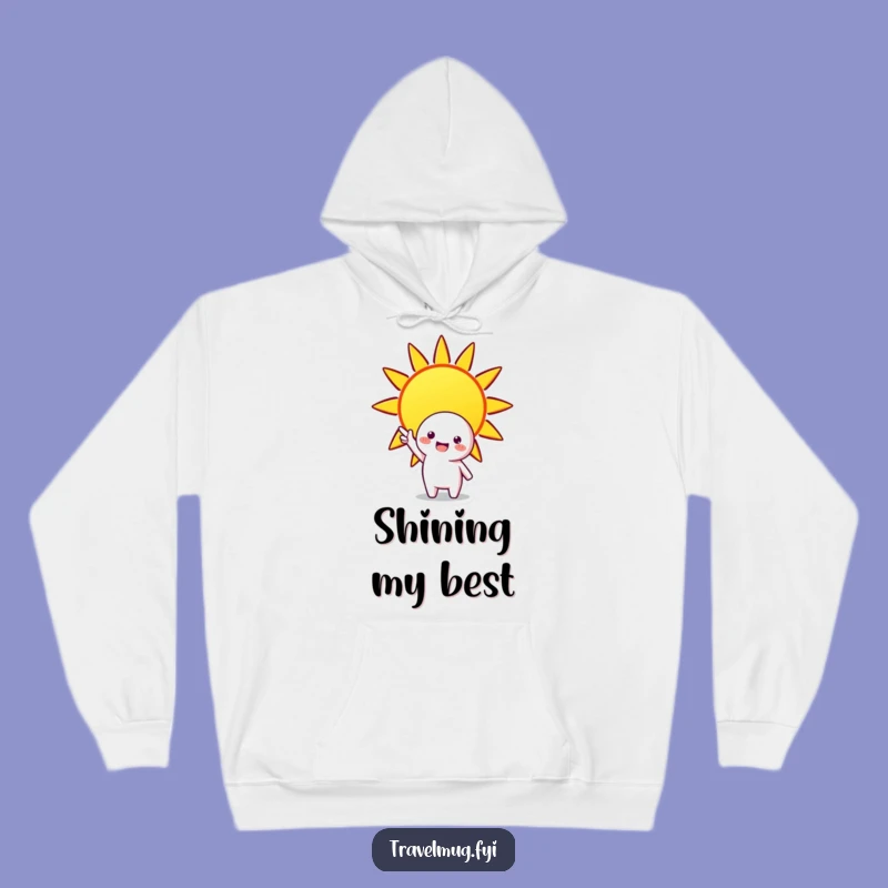 Funny Sunny Day Hoodie: Cozy Character Warms Up To Sun, Cheerful Gift