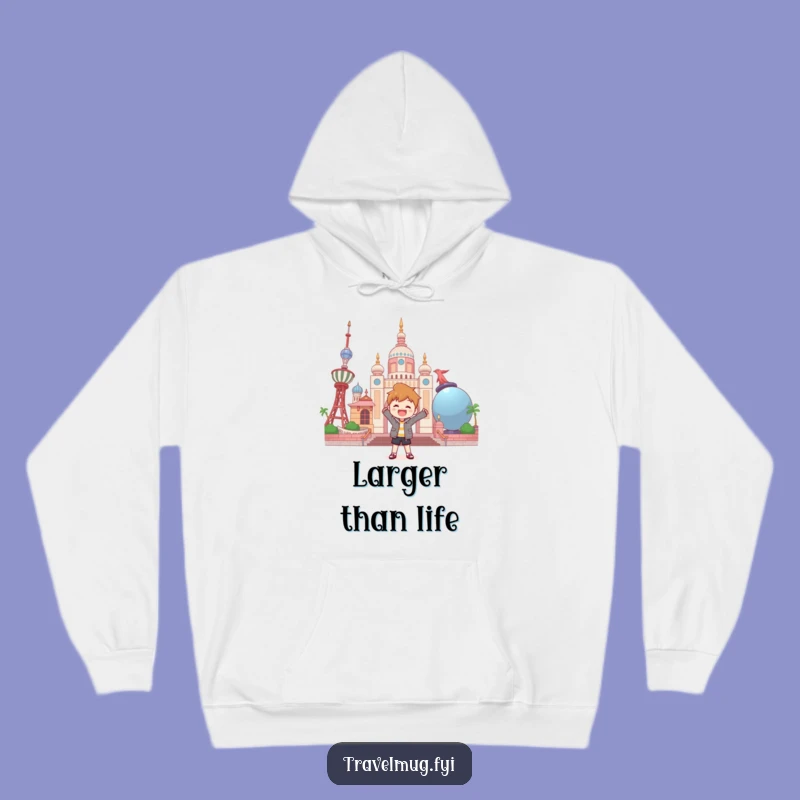 Funny Giant Objects Landmark Hoodie - Cozy Comfort for Big Adventures