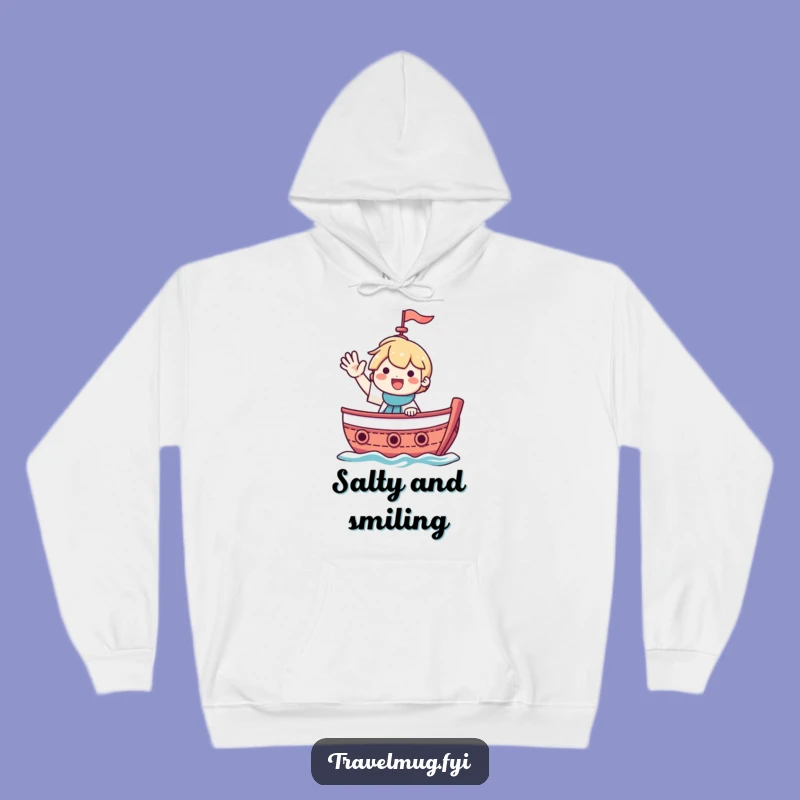 Funny Waving Boat Smile Hoodie - Cozy & Hilarious Nautical Comfort