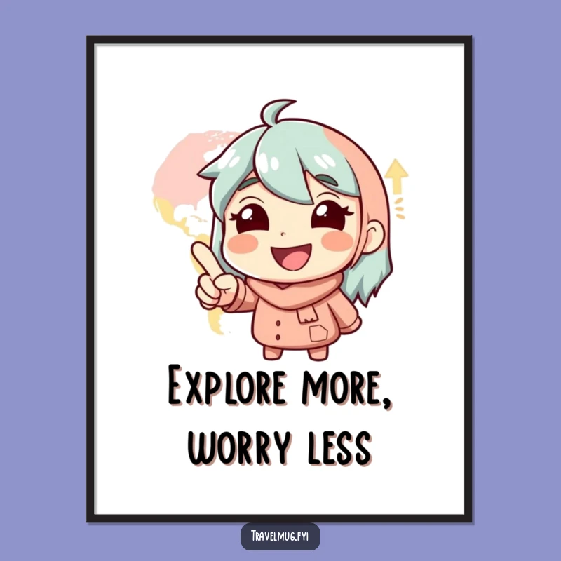 Free Printable Funny Wall Art: Map Character's Joyful Exploration Downloadable Art Gift!