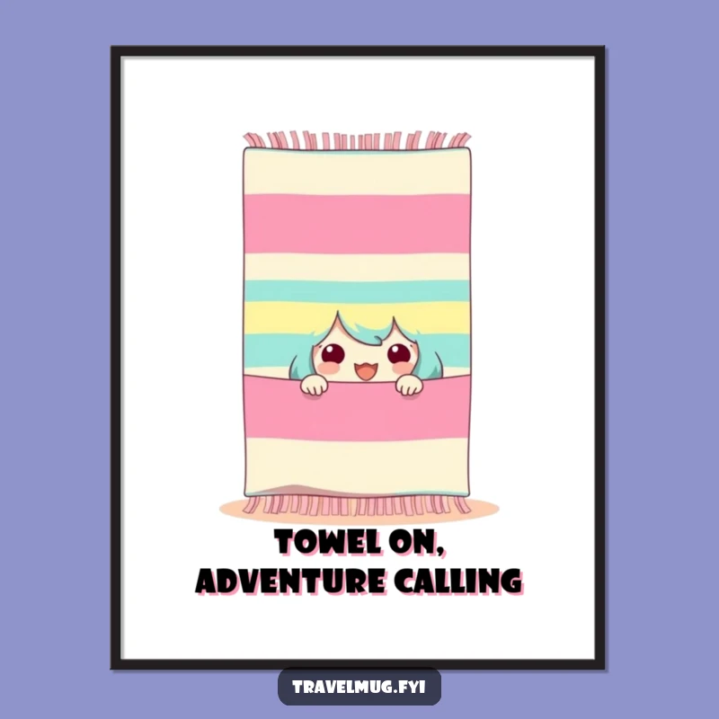 Free Printable Wall Art: Beach Towel Fun Character Art!