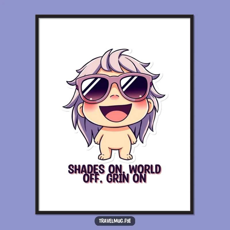 Free Printable Wall Art: Cool Grinning Character, Hilarious Downloadable Decor