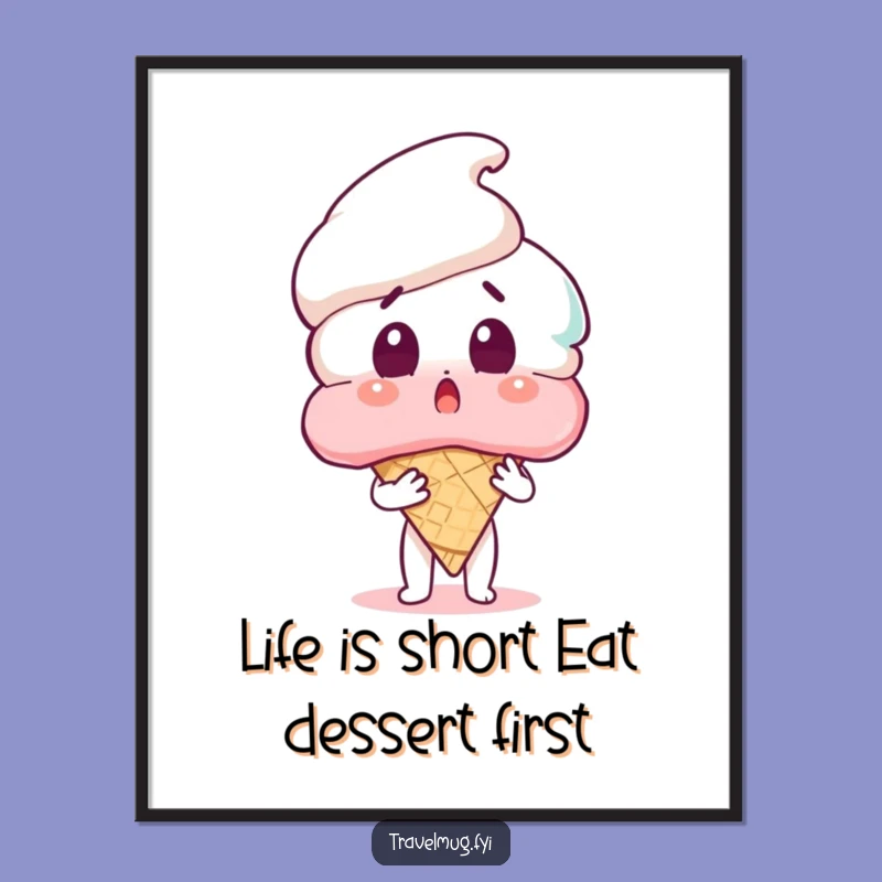 Free Printable Wall Art: Shocked Ice Cream Fun, Humorous Downloadable Decor