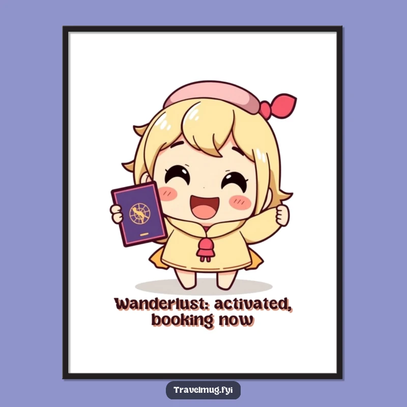 Funny Free Printable Wall Art: Excited Traveler's Passport to Fun, Downloadable Decor!