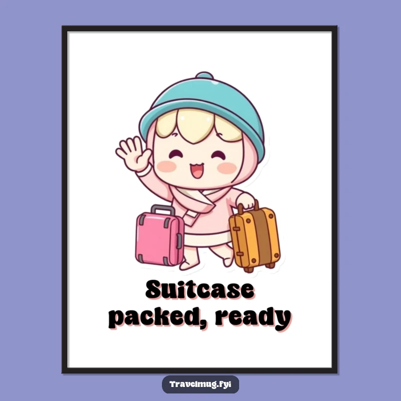 Add a touch of farewell charm to your walls with this free printable wall art of a happy kawaii character. Print at home for fun decor!