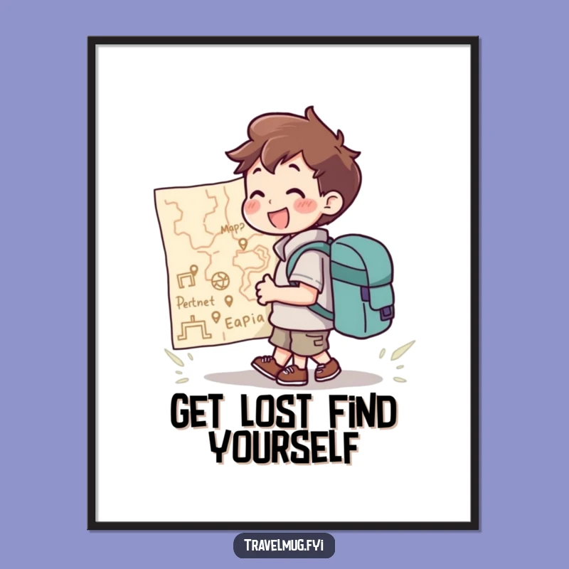 Funny Free Printable Wall Art: Map Explorer Character, Perfect Humorous Downloadable Decor!