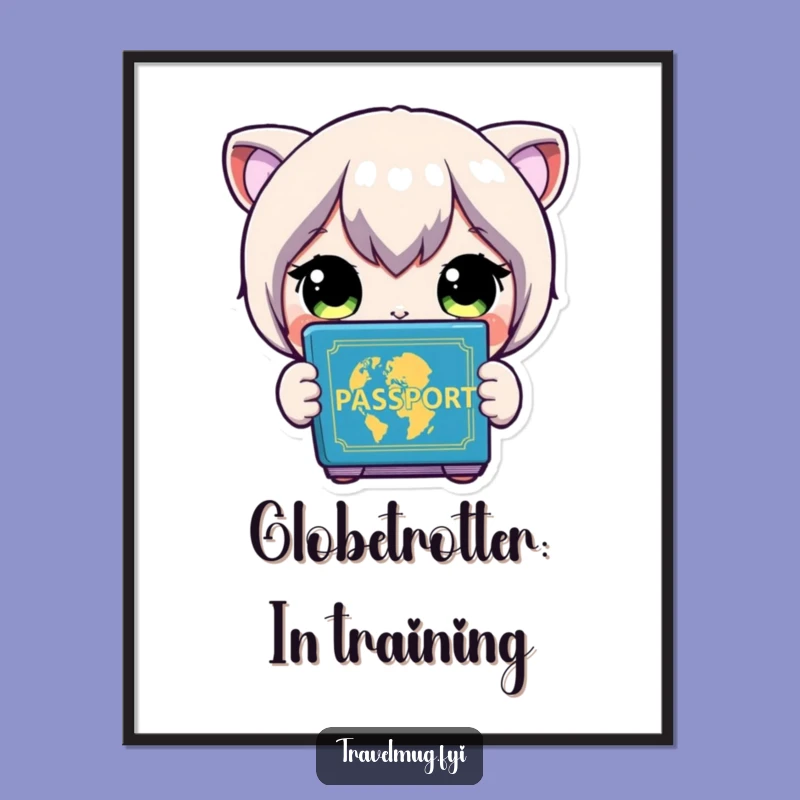 Free Printable Funny Wall Art: Passport Character's Whimsical Wanderlust Downloadable Art Gift!