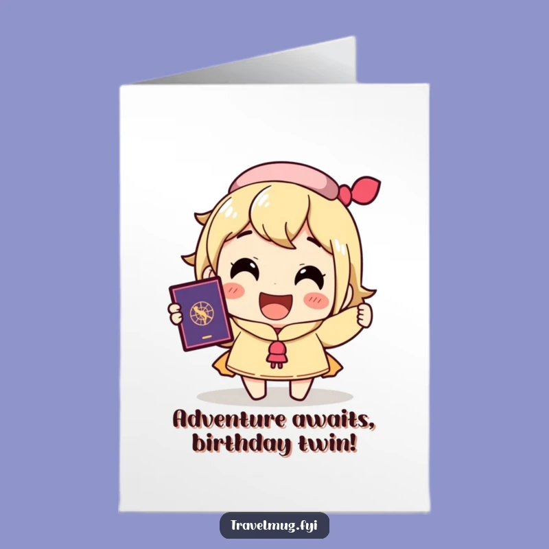Free Printable Birthday Card: Excited Traveler Ready for Fun, Funny Downloadable Gift!