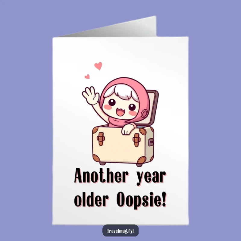 Funny Free Printable Birthday Card: Cute Character Waving Goodbye, Perfect Downloadable Gift!