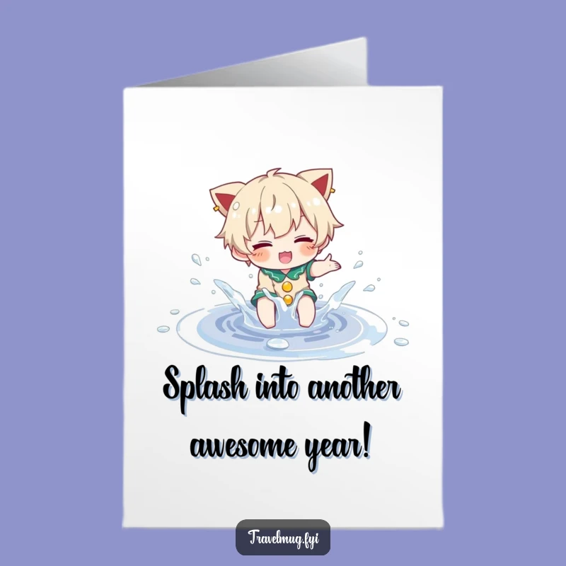 Funny Free Printable Birthday Card: Puddle Splash Character Downloadable Gift