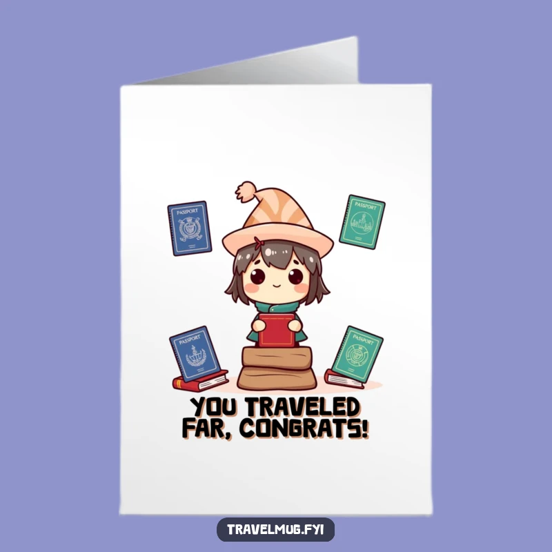 Downloadable Congrats Card: Travel Character Free Printable Gift