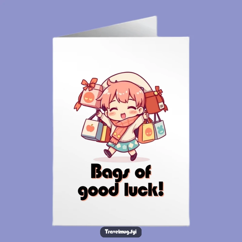 Free Printable Congrats Card: Funny Souvenir Bag Balancing Act Downloadable Gift