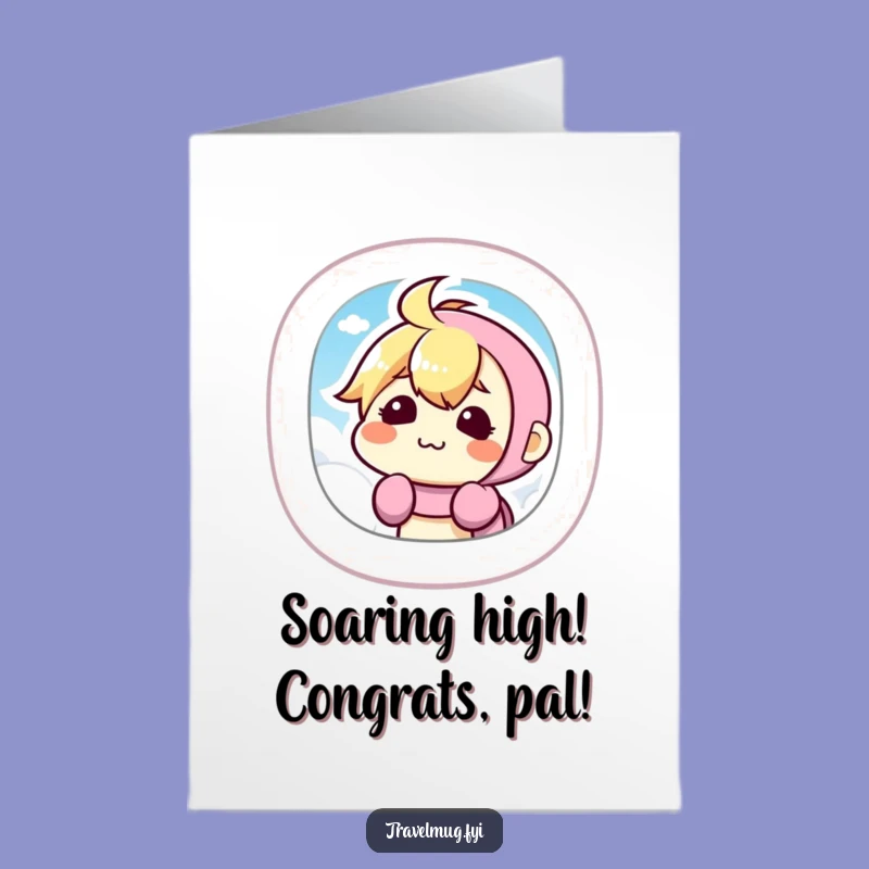 Free Printable Congrats Card: Kawaii Traveler's Joyride, Funny Downloadable Gift for Adventures