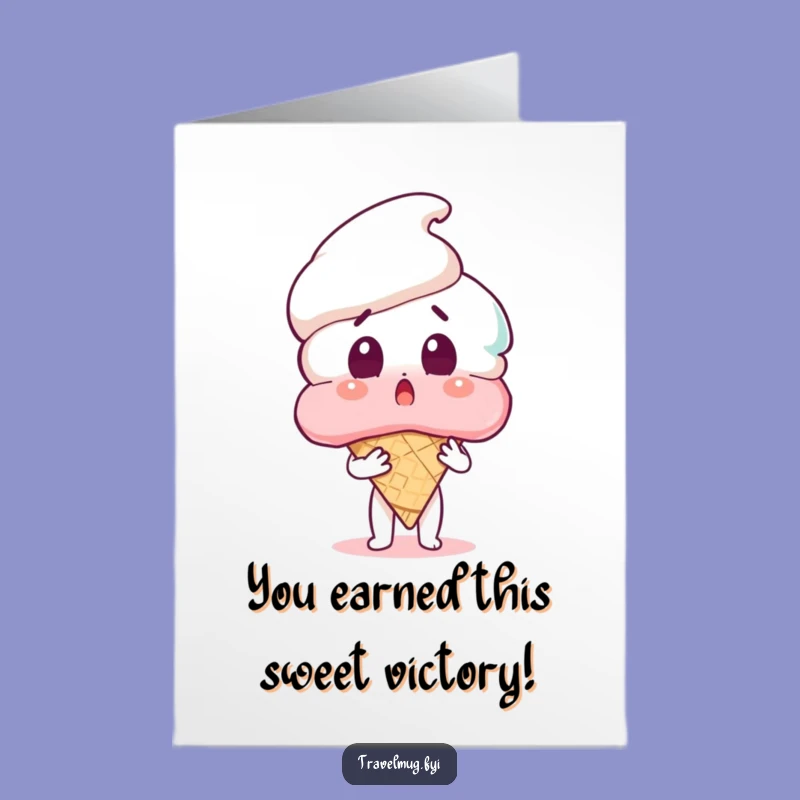 Free Printable Congrats Card: Shocked Ice Cream Moment Funny Downloadable Gift