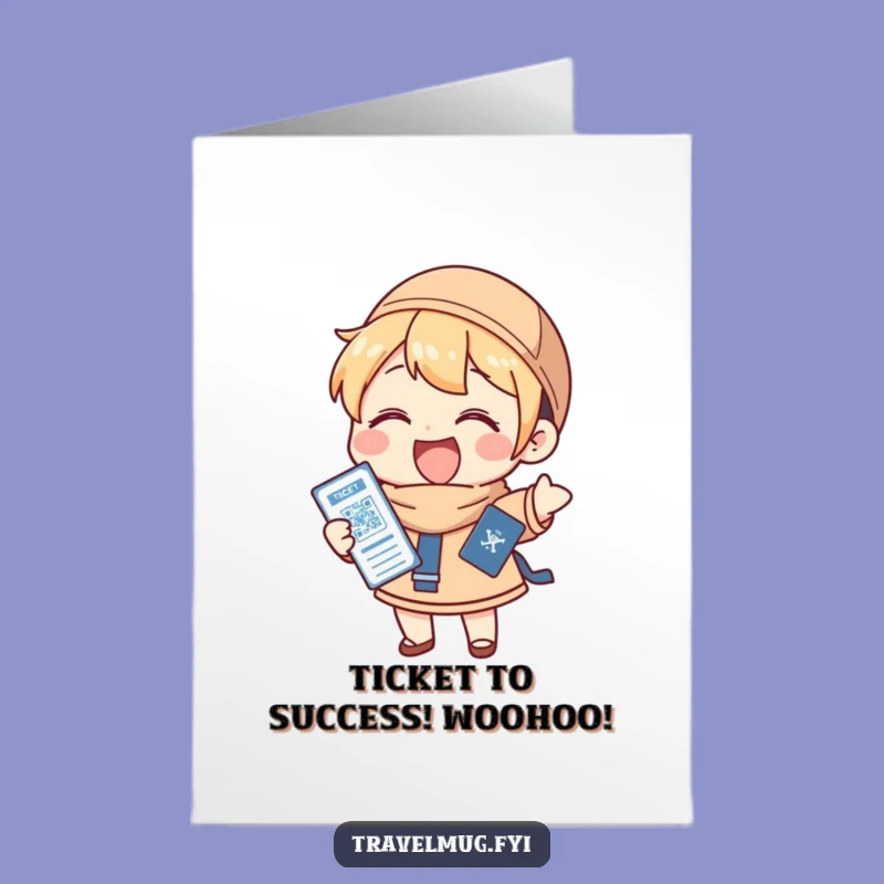 Free Printable Congrats Card: Travel Ready Character, Perfect Funny Downloadable Gift!