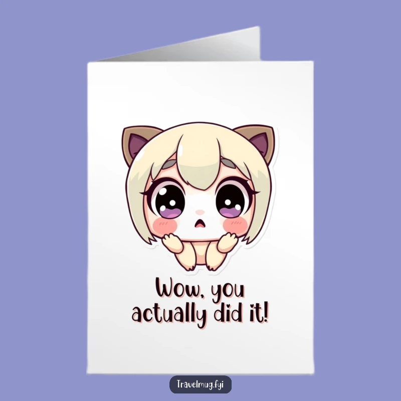 Free Printable Congratulations Card: Surprised Character, Funny Downloadable Gift