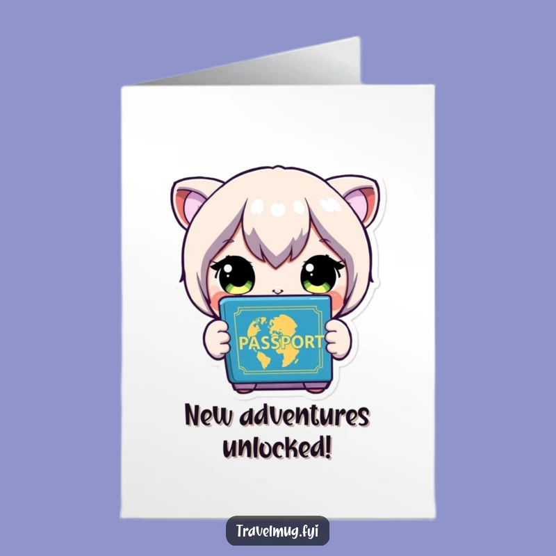 Free Printable Humorous Congratulations Card: Passport Character's Exciting Journey Downloadable Gift!