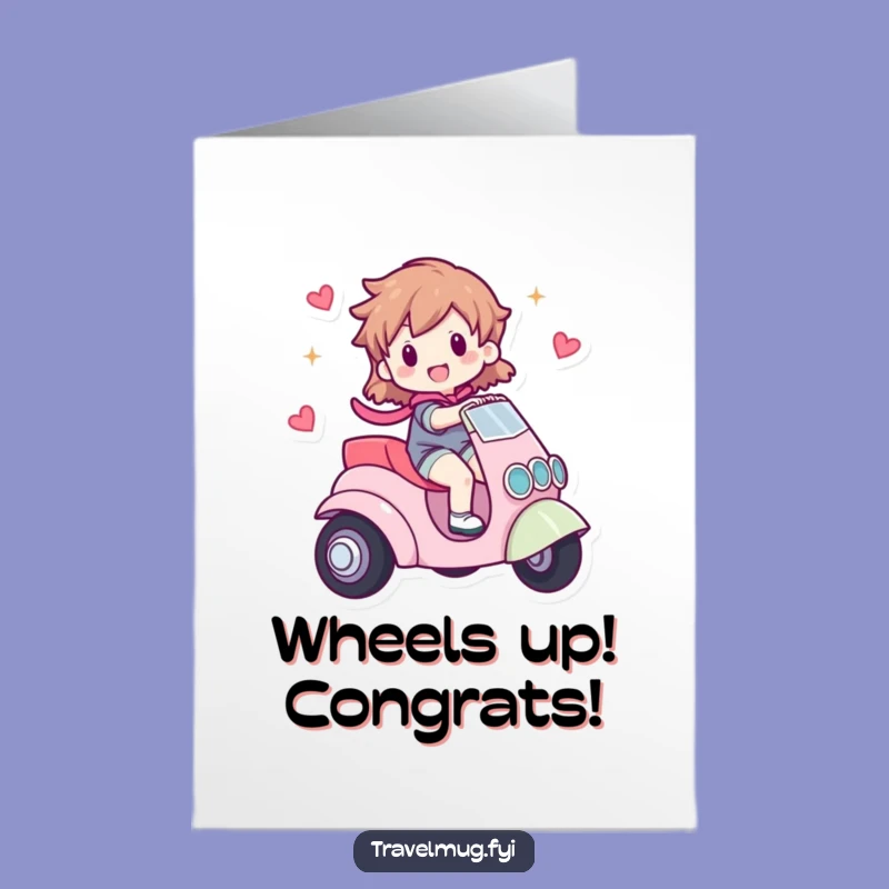 Free Printable Congrats Card: Whimsical Vehicle Character, Hilarious DIY Downloadable Gift for Momentum