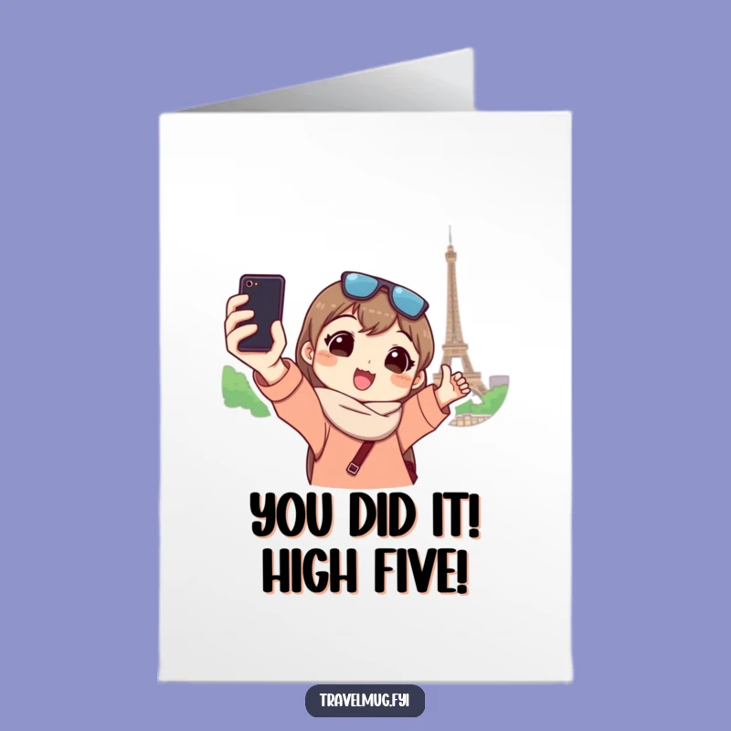 Free Printable Congrats Card: Funny Tourist Selfie, Perfect Humorous Downloadable Gift