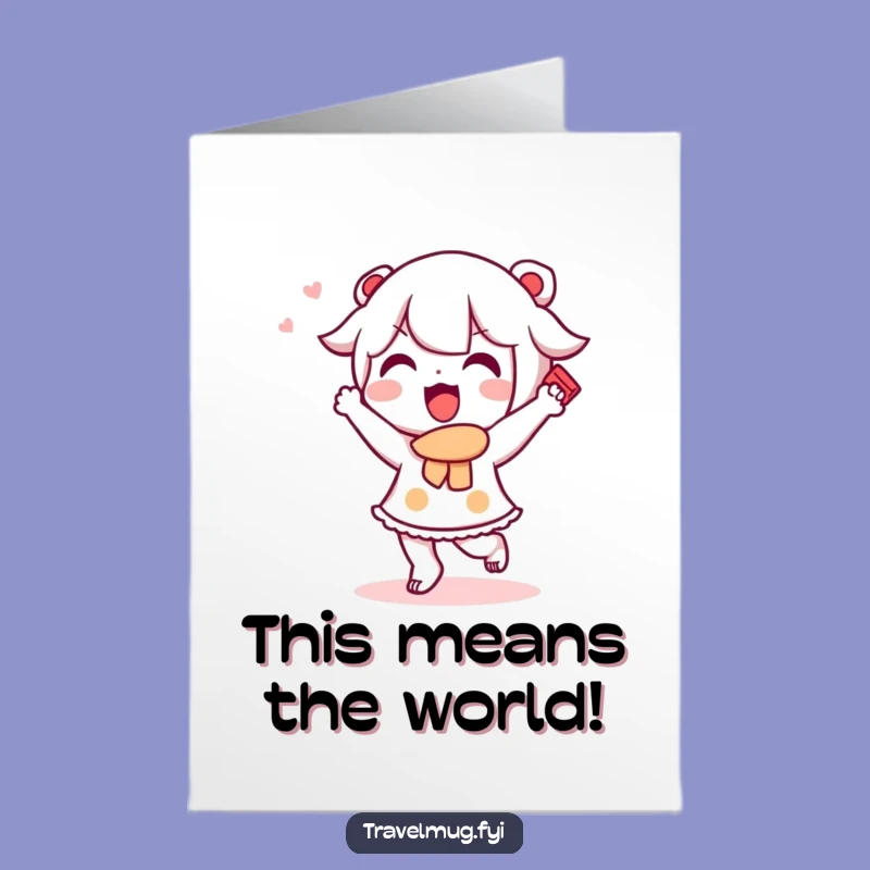 Free Printable Thank You Card: Funny Kawaii Dancer - Print at Home Gift
