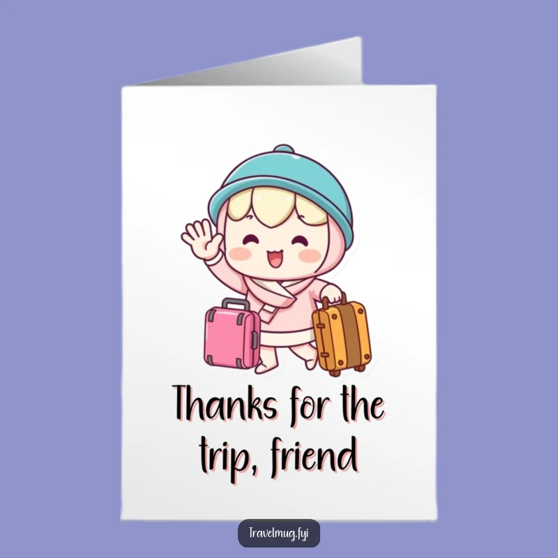 Free Printable Thank You Card: Kawaii Farewell Joy, Downloadable Gift for Journeys