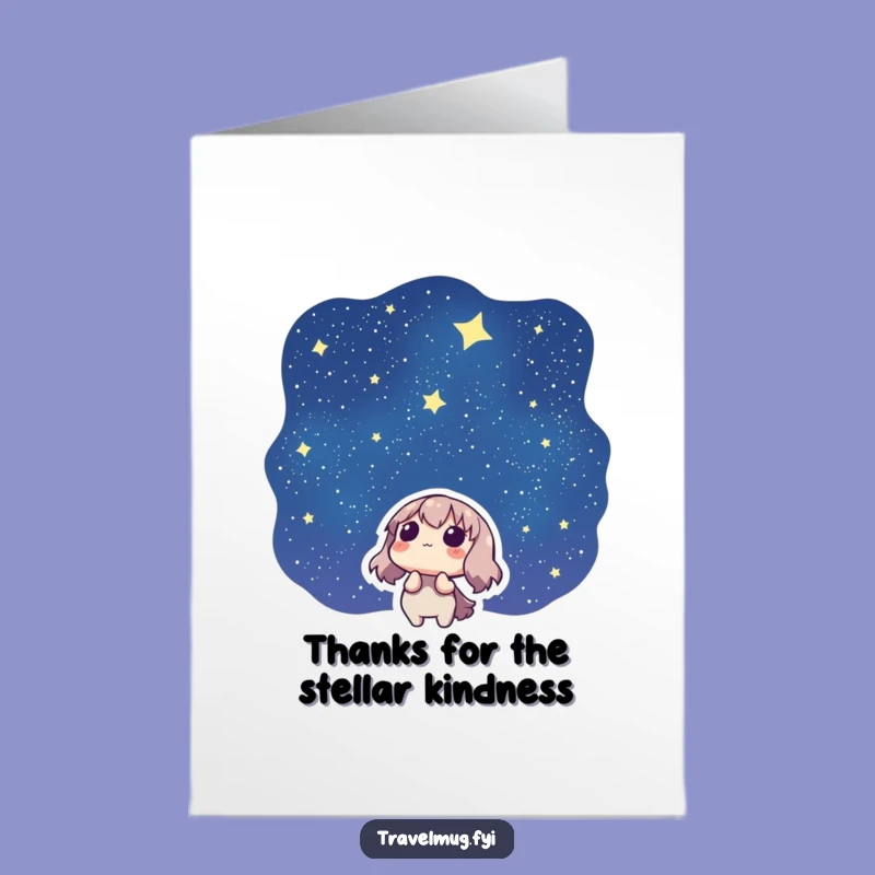 Free Printable Thank You Card: Starry Sky Character, Downloadable Gratitude & Awe