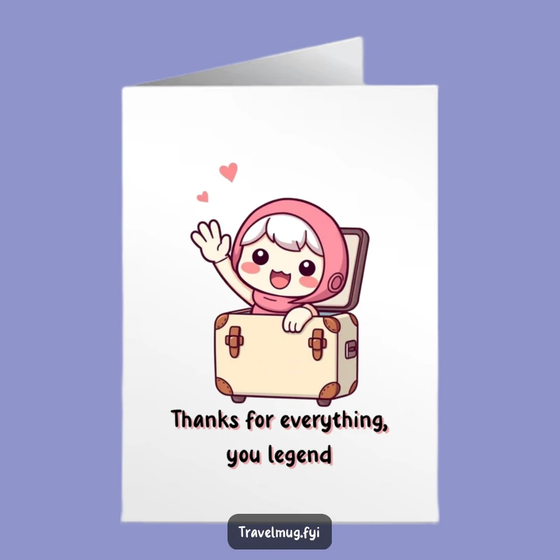Funny Free Printable Thank You Card: Waving Character, Perfect Downloadable Gift!