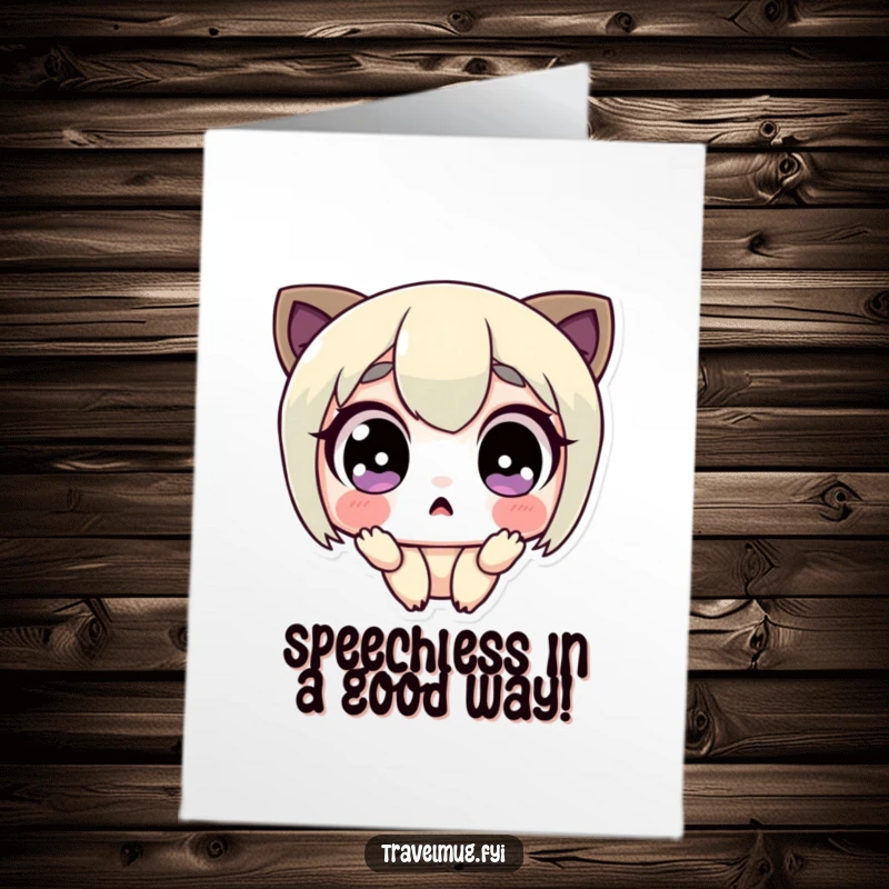 Funny free printable thank you card with a cute character showing exaggerated surprise, perfect for expressing gratitude with humor, a downloadable art piece.