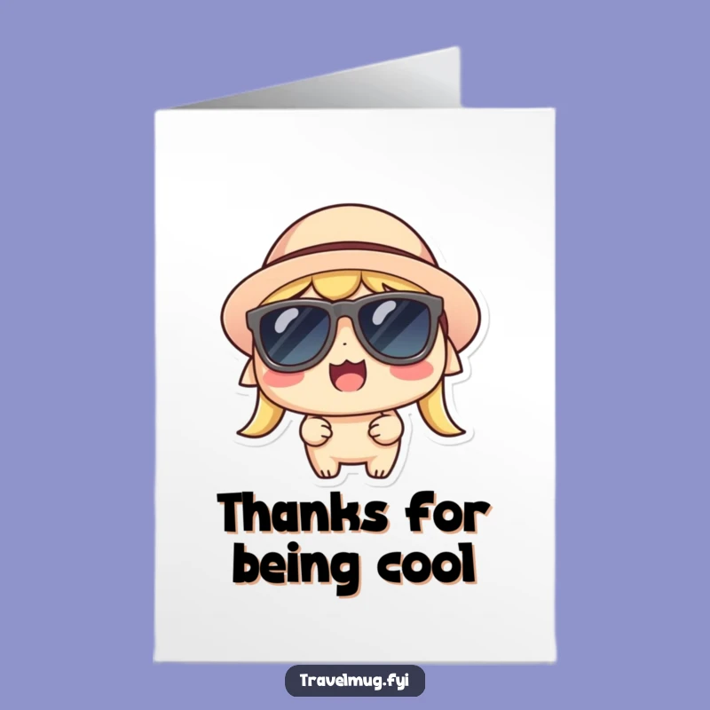 Adorable Kawaii Sun-Kissed Free Printable Thank You Card: Cool Thanks