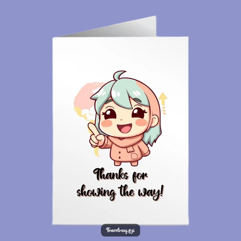 Free Printable Funny Thank You Card: Map Character's Grateful Direction Downloadable Gift!