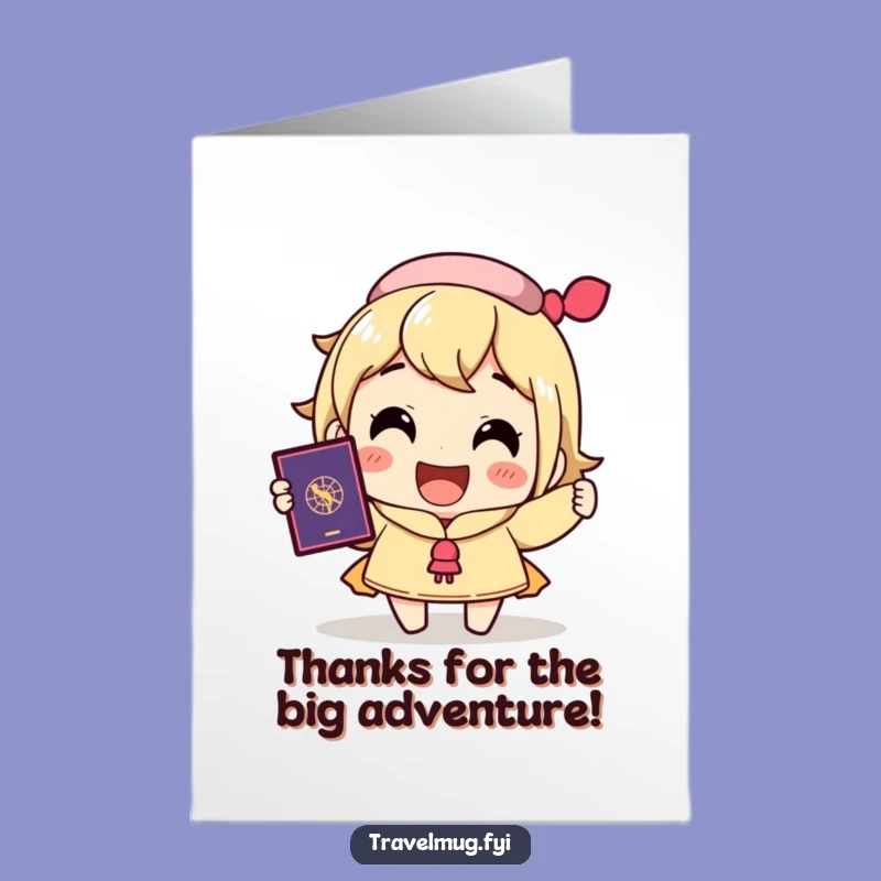 Free Printable Thank You Card: Grateful Traveler, Funny Downloadable Gift!