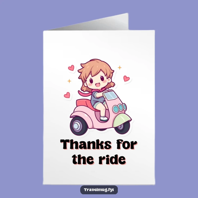 Free Printable Thank You Card: Whimsical Vehicle Character, Humorous DIY Downloadable Gift