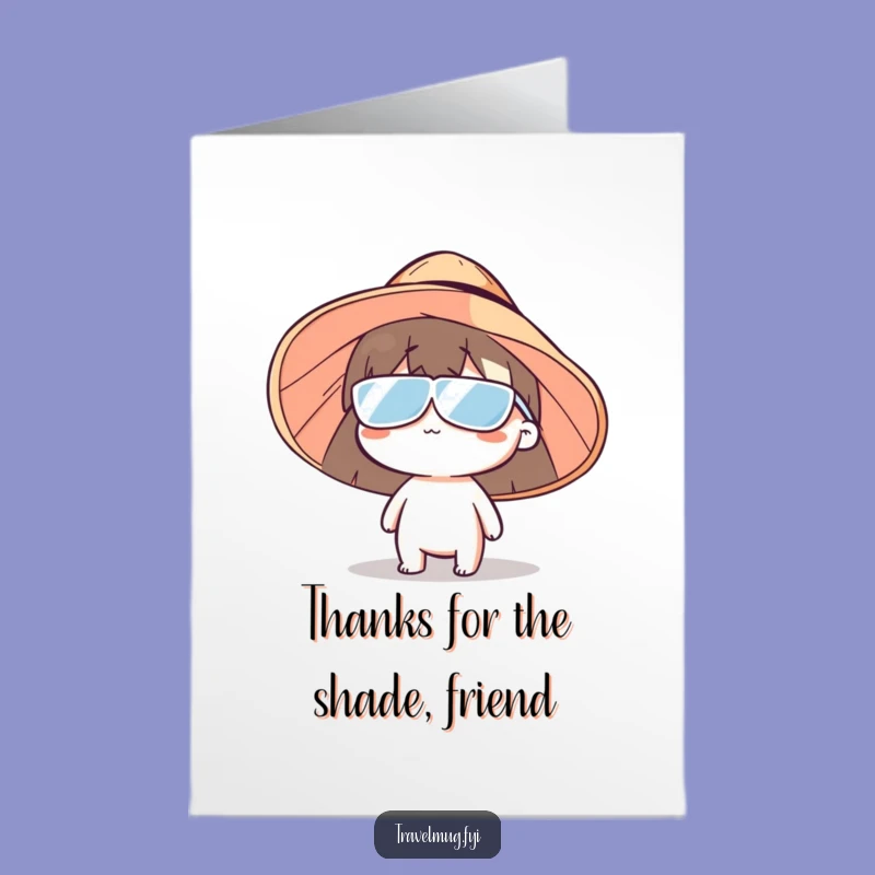 Free Printable Thank You Card with Humorous Sun Hat Style