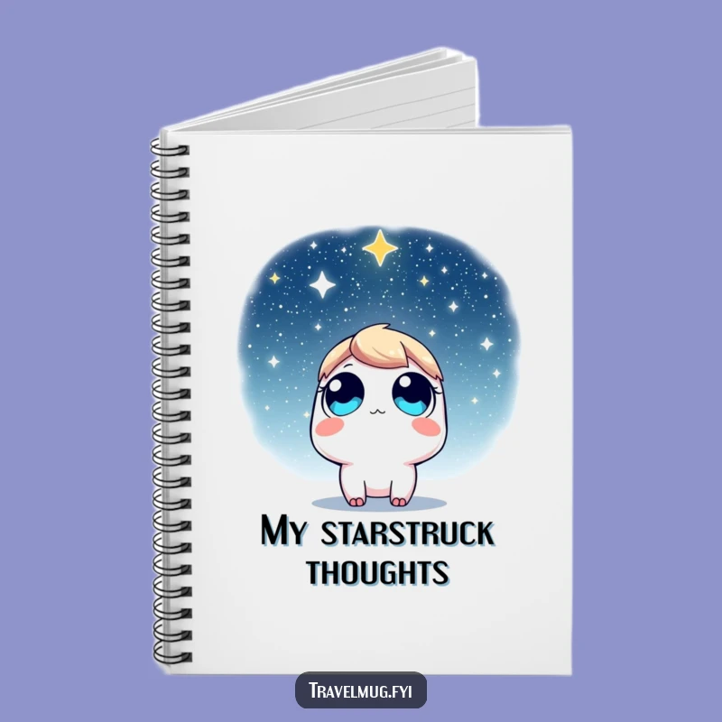 Funny Notebook: Wide-Eyed Character Views Starry Sky, Journaling Funny Dreamer Gift!