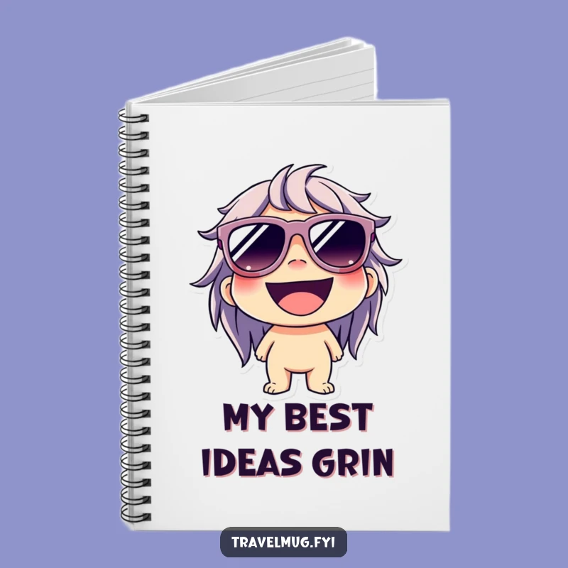 Funny Cool Grin Notebook: Character's Ideas Shine Bright, Happy Notes, Great Funny Gift