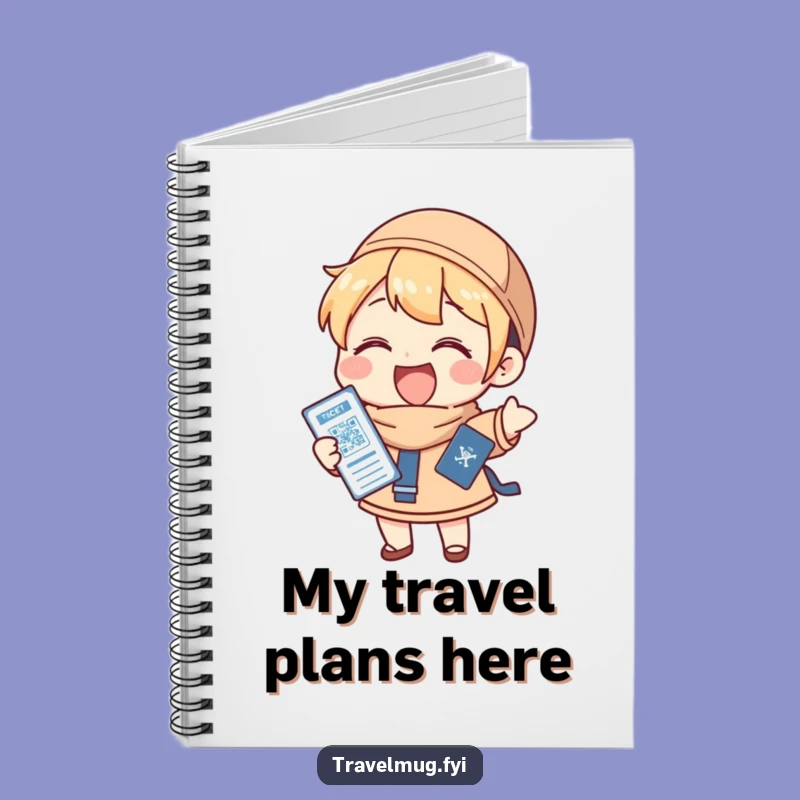 Funny Notebook: Character Holds Passport & Ticket Gleefully, Journaling Funny Traveler Gift!