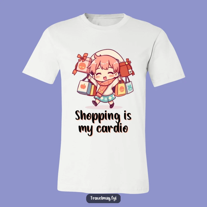 Funny Souvenir Bag Balance T-Shirt - Hilarious Holiday Tee for Shoppers