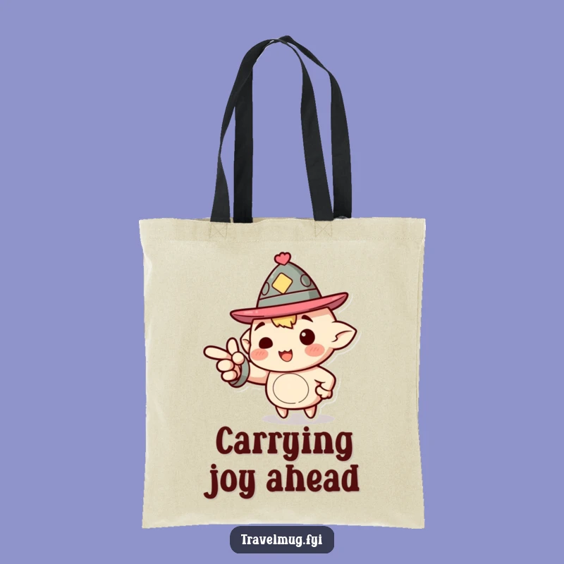 Funny Tote Bag: Jaunty Hat Character Points Forward, Handy Funny Motivational Gift!