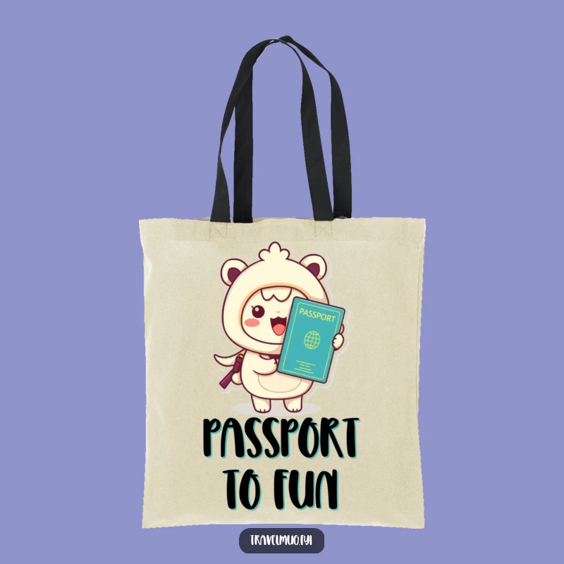 Funny Kawaii Passport Holder Tote Bag - Hilarious Travel Carryall Gift