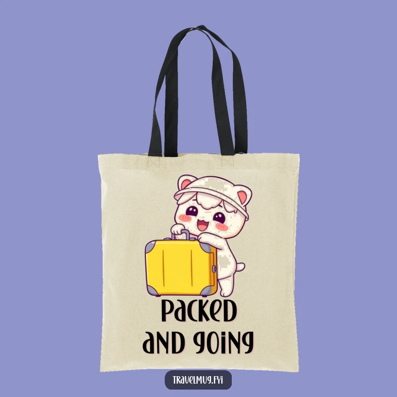 Funny Kawaii Suitcase Pointer Tote Bag - Hilarious Travel Carryall Gift