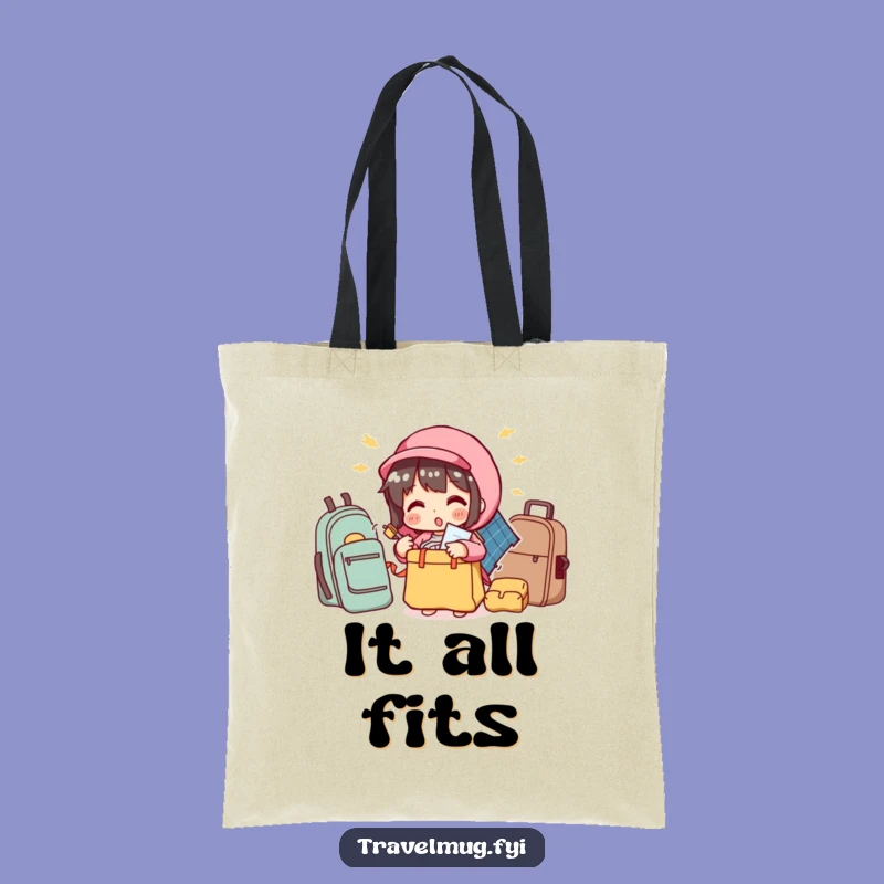 Funny Packing Tote Bag: Character Packs Too Much, Hilarious Travel Companion