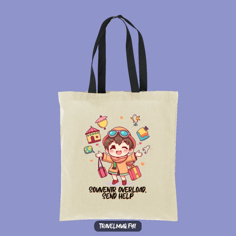 Funny Traveler Tote Bag: Juggling Souvenirs Humorous Gift Accessory