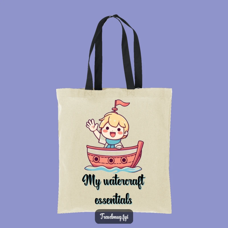 Funny Waving Boat Smile Tote Bag - Hilarious Nautical Carry-All